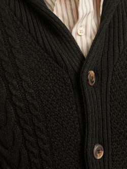 Chaqueta de punto con botones y trenzas Jack & Jones Black