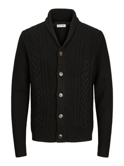 Chaqueta de punto con botones y trenzas Jack & Jones Black