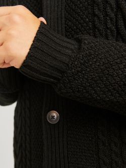 Chaqueta de punto con botones y trenzas Jack & Jones Black