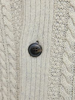 Chaqueta de punto con botones y trenzas Jack & Jones White Melange