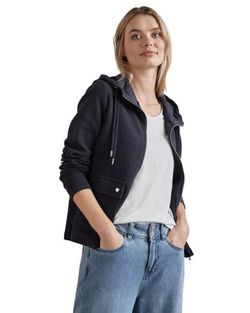 Chaqueta de punto con capucha y cremallera Street One Night Sky