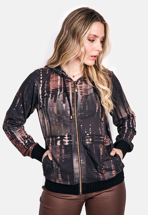 Chaqueta de punto con cremallera Kalisson Brown