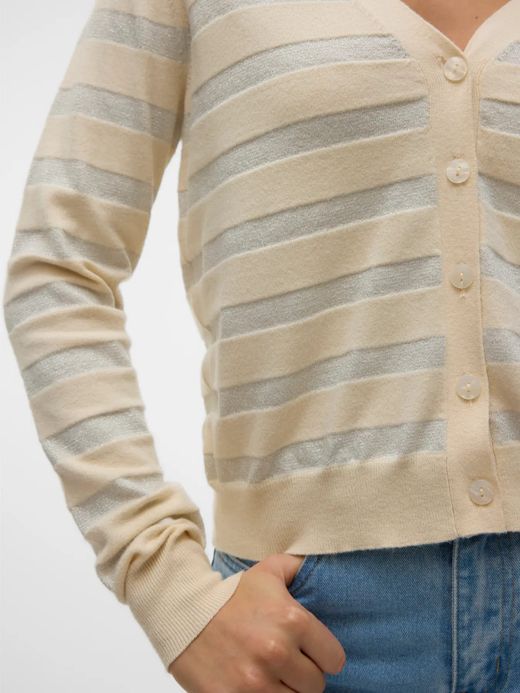 Chaqueta de punto con rayas detalle metalizado Vero Moda Birch