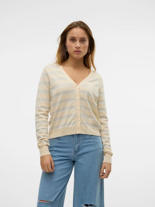 Chaqueta de punto con rayas detalle metalizado Vero Moda Birch