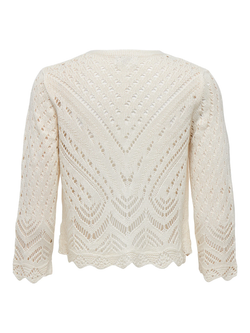 Chaqueta de punto corta calada Jdy Eggnog