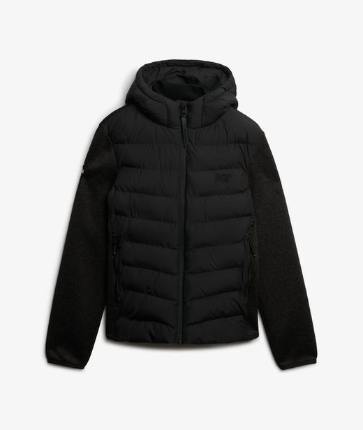 Chaqueta híbrida con capucha Superdry Black