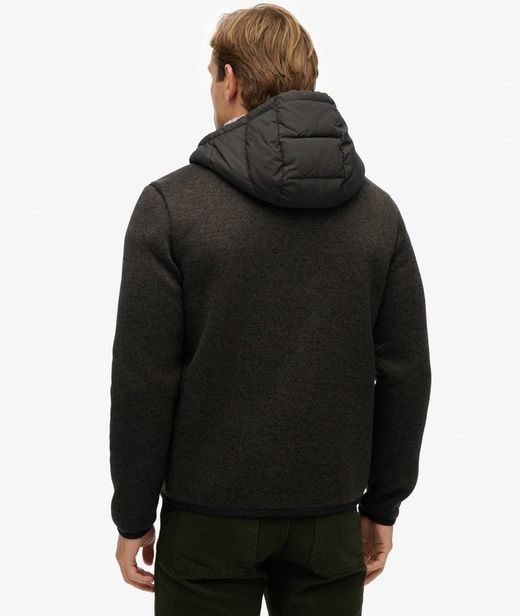 Chaqueta híbrida con capucha Superdry Black