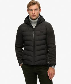 Chaqueta híbrida con capucha Superdry Black
