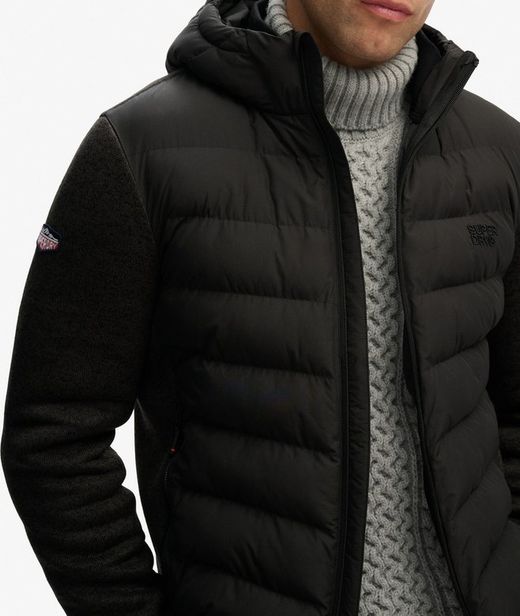 Chaqueta híbrida con capucha Superdry Black