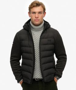 Chaqueta híbrida con capucha Superdry Black