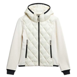 Chaqueta híbrida con capucha Superdry Off White