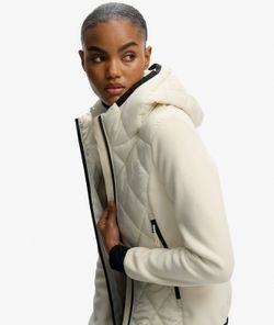 Chaqueta híbrida con capucha Superdry Off White