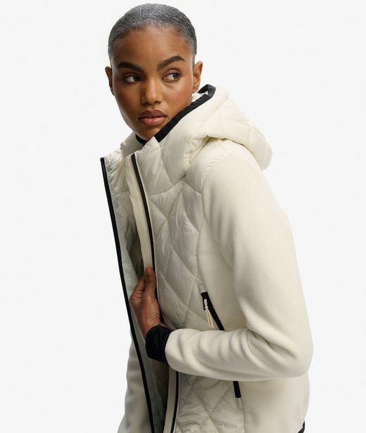 Chaqueta híbrida con capucha Superdry Off White