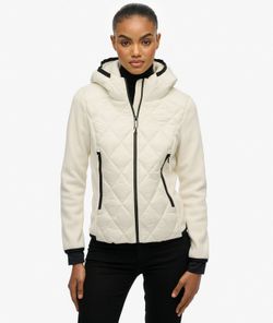 Chaqueta híbrida con capucha Superdry Off White