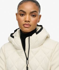 Chaqueta híbrida con capucha Superdry Off White
