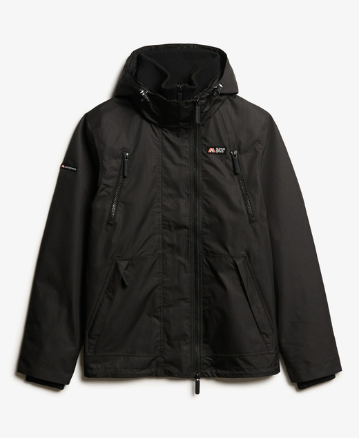 Chaqueta impermeable con cremallera Superdry Jet Black