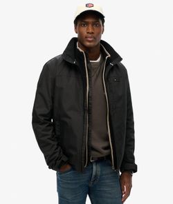 Chaqueta impermeable con cremallera Superdry Jet Black