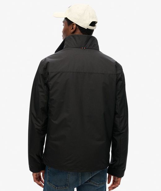 Chaqueta impermeable con cremallera Superdry Jet Black