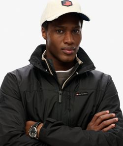 Chaqueta impermeable con cremallera Superdry Jet Black