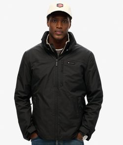 Chaqueta impermeable con cremallera Superdry Jet Black