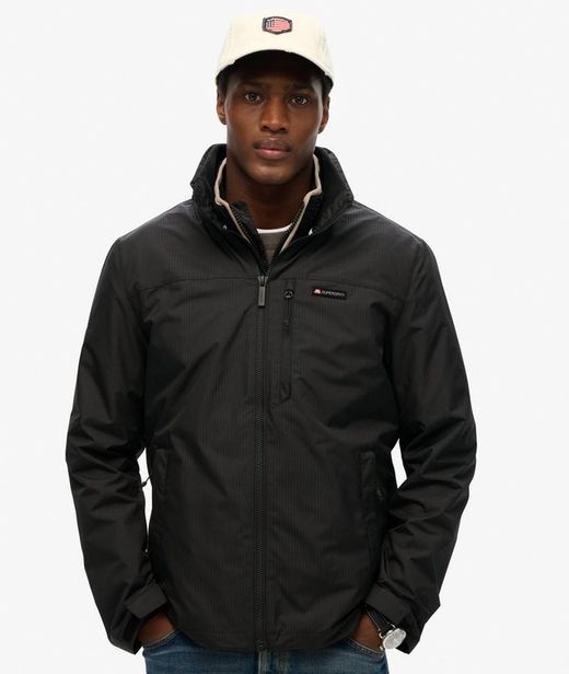 Chaqueta impermeable con cremallera Superdry Jet Black