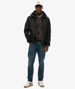 Chaqueta impermeable con cremallera Superdry Jet Black