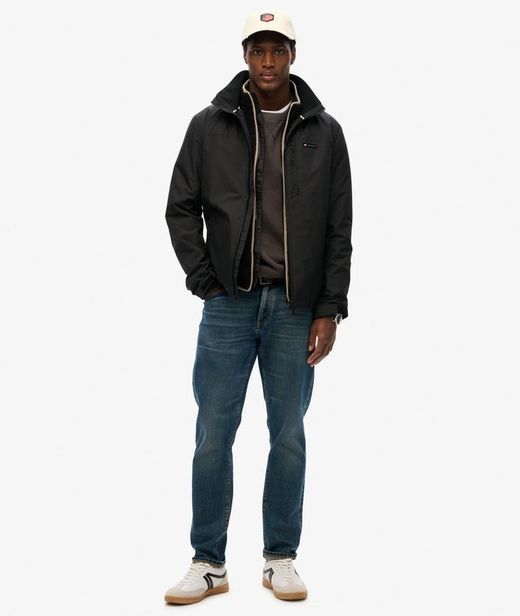 Chaqueta impermeable con cremallera Superdry Jet Black