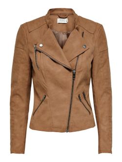 Chaqueta polipiel con cremallera lateral Only Toasted Coconut