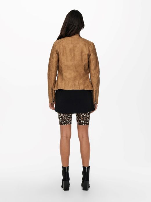 Chaqueta polipiel con cremallera lateral Only Toasted Coconut