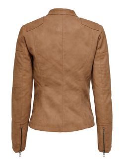 Chaqueta polipiel con cremallera lateral Only Toasted Coconut