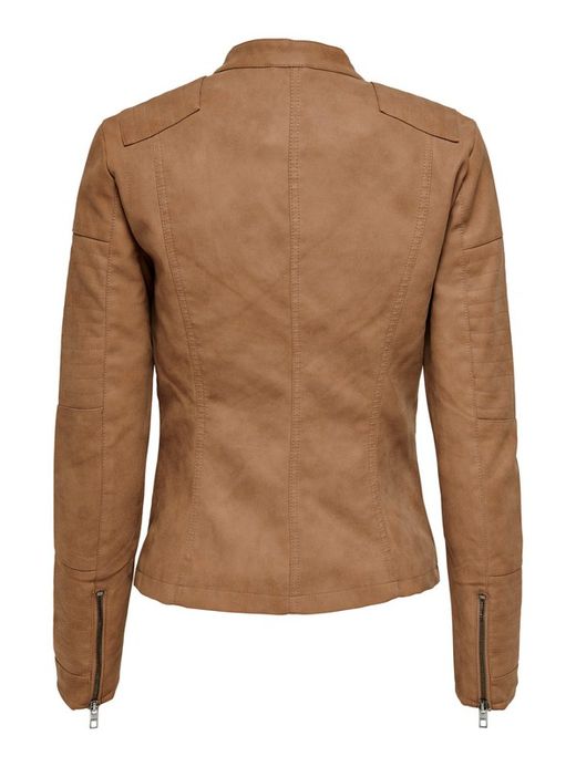 Chaqueta polipiel con cremallera lateral Only Toasted Coconut