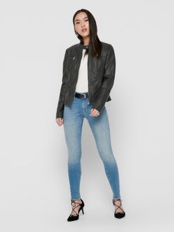 Chaqueta polipiel con cremallera Only Black