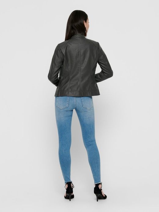 Chaqueta polipiel con cremallera Only Black