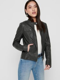 Chaqueta polipiel con cremallera Only Black