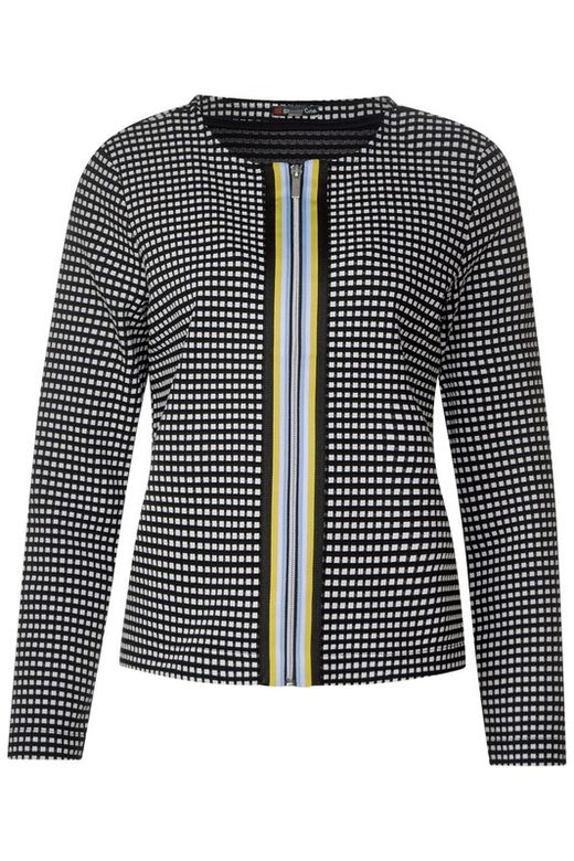 Giacca in maglia a quadretti nera Street One