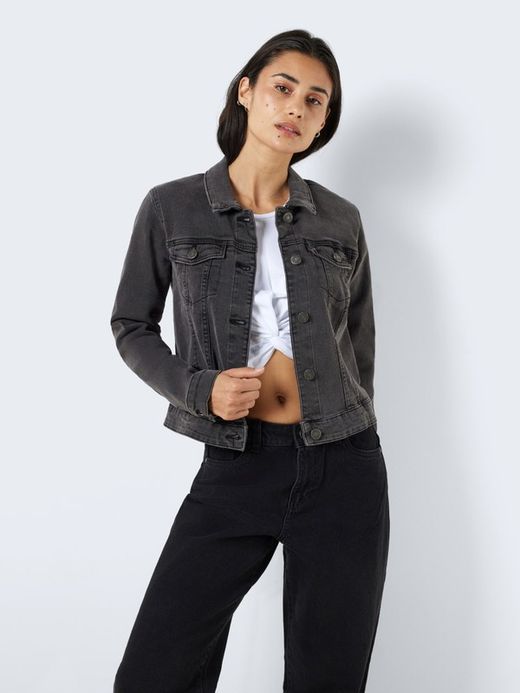 Chaqueta tejana corta Noisy May Dark Grey