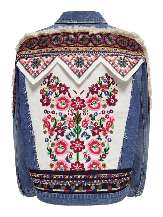 Chaqueta tejana oversize con bordado Only Light Blue Den