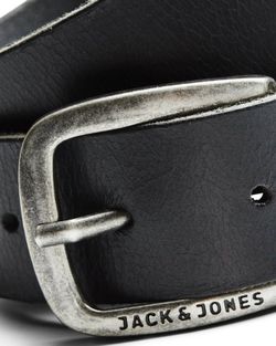 Jack & Jones Black Buckle Leather Basic Belt