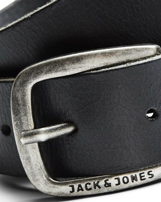Jack & Jones Black Buckle Leather Basic Belt