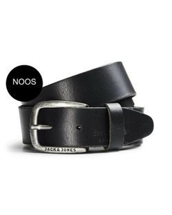 Jack & Jones Black Buckle Leather Basic Belt