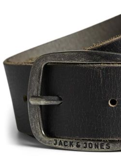Jack & Jones Black Buckle Leather Basic Belt