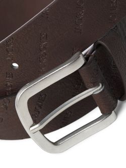 Cinturón básico PU con letras logotipo Jack & Jones Brown