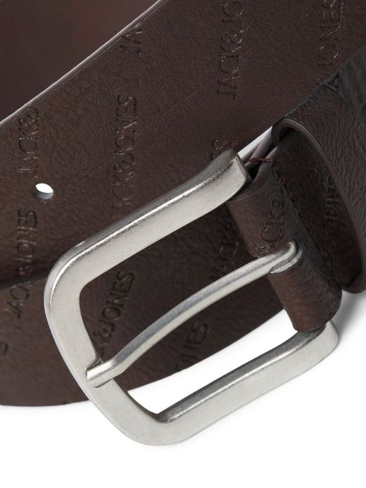 Cinturón básico PU con letras logotipo Jack & Jones Brown