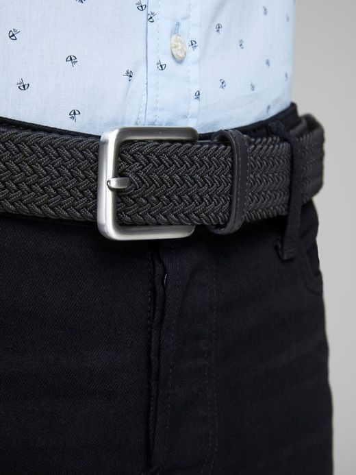 Cinturón básico trenzado elástico Jack & Jones Black