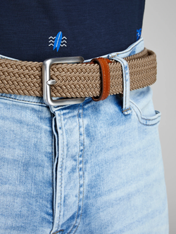 Cinturón básico trenzado elástico Jack & Jones Tan