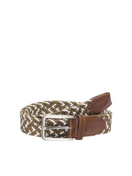 Cinturón básico trenzado elástico jaspeado Only & Sons Dusty Olive