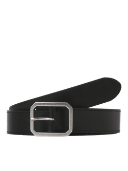 Cinturón de piel con hebilla cuadrada Jack & Jones Black
