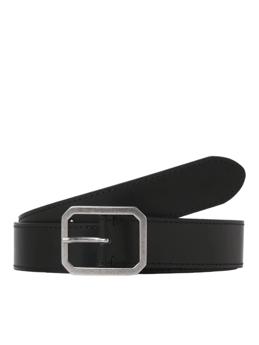 Cinturón de piel con hebilla cuadrada Jack & Jones Black