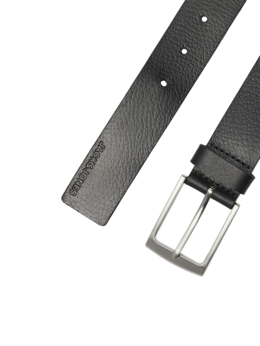 Cinturón de piel con hebilla cuadrada Jack & Jones Black