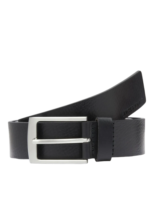 Cinturón de piel con hebilla cuadrada Jack & Jones Black
